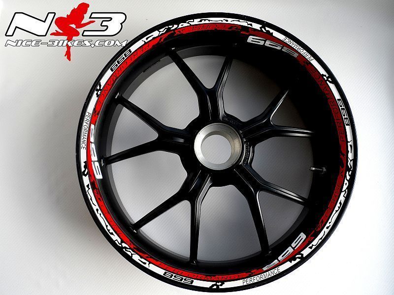 Motorrad Foliendesigns und Dekore - RACE STYLE Ducati 899 Version 3 - 022rot weisskl RACE STYLE Ducati 899 Version 3