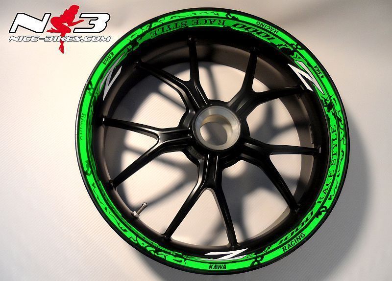 Motorrad Foliendesigns und Dekore - RACE STYLE Z1000 Version 1 - 026nb limegreenkl RACE STYLE Z1000 Version 1