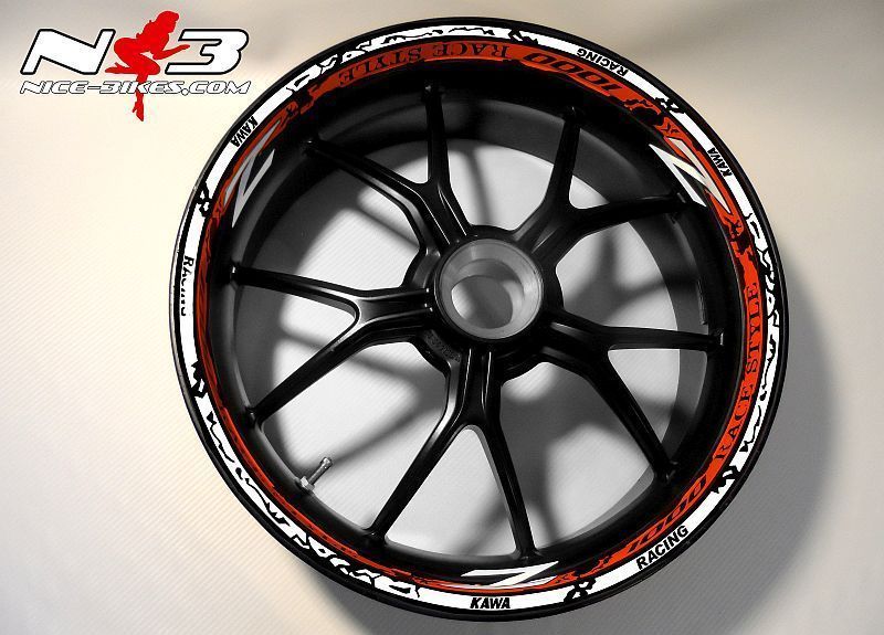 Motorrad Foliendesigns und Dekore - RACE STYLE Z1000 Version 2 - 026nb weiss orangekl RACE STYLE Z1000 Version 2