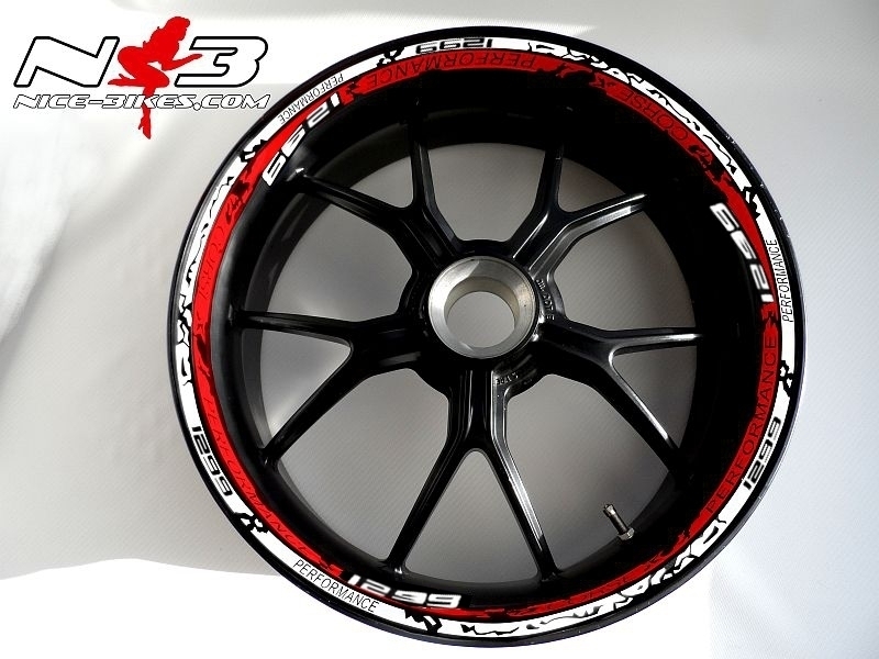 Motorrad Foliendesigns und Dekore - RACE STYLE Ducati 1299 Version 2 - 1299 012nb rot weisskl RACE STYLE Ducati 1299 Version 2