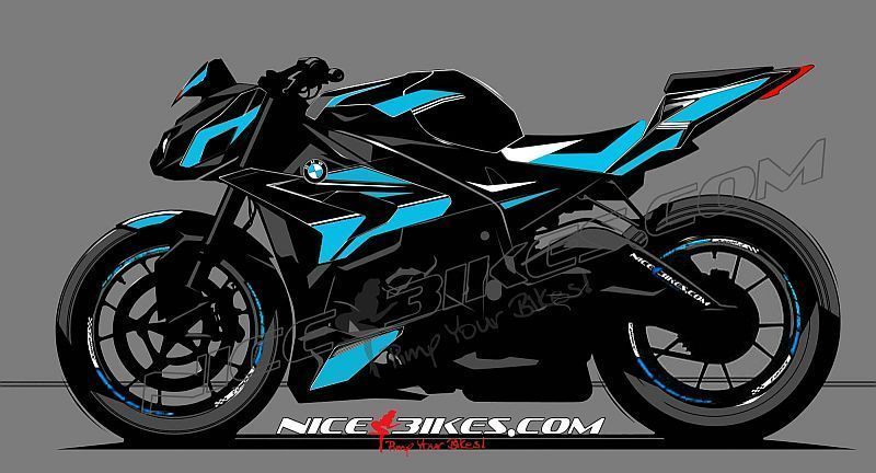 Motorrad Foliendesigns und Dekore - Dekorsatz S1000R Edition hellblau auf schwarzer Maschine 2016 - 2014 BMW S1000R NakedBlack hellblaukl Dekorsatz S1000R Edition hellblau auf schwarzer Maschine 2016