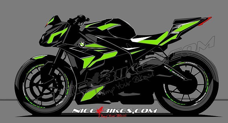 Motorrad Foliendesigns und Dekore - Dekorsatz S1000R Edition limegreen auf schwarzer Maschine 2016 - 2014 BMW S1000R NakedBlack limegreenkl Dekorsatz S1000R Edition limegreen auf schwarzer Maschine 2016