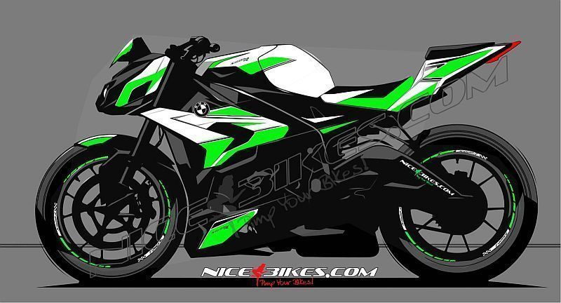 Motorrad Foliendesigns und Dekore - Dekorsatz S1000R Edition limegreen auf weißer Maschine 2016 - 2014 BMW S1000R Naked limegreenkl Dekorsatz S1000R Edition limegreen auf weißer Maschine 2016