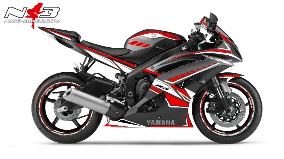 Motorrad Foliendesigns und Dekore - R6 Dekor NEED FOR SPEED rot - 2015 Yamaha YZF R6 rot R6 Dekor NEED FOR SPEED rot