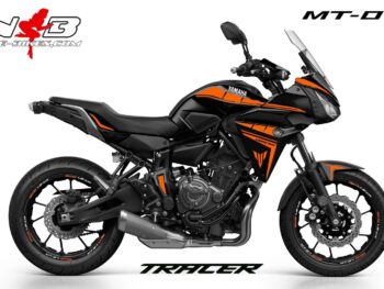 MT07 Tracer orange auf schwarzer Maschine