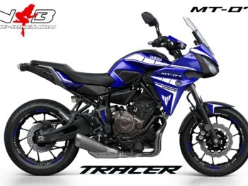 MT07 Tracer weiß auf blauer Maschine