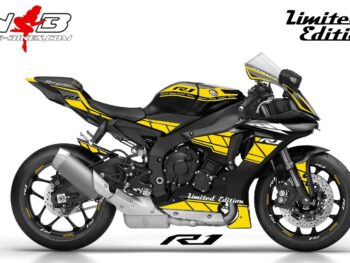 R1 Dekor gelb auf schwarzer Maschine 2017-