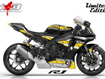 R1 Dekor gelb/weiß auf schwarzer Maschine 2017-