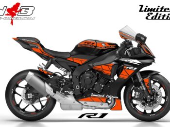 R1 Dekor orange auf schwarzer Maschine 2017-