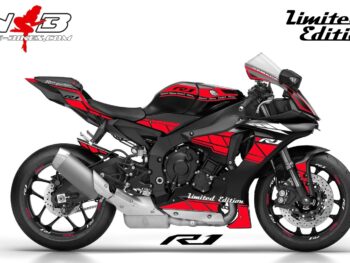 Motorrad Foliendesigns und Dekore - Shop - 2017 R1 Black rot R1 Dekor rot auf schwarzer Maschine 2017-