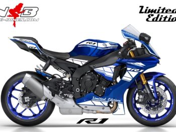 Motorrad Foliendesigns und Dekore - Shop - 2017 R1Blu white1 R1 Dekor weiß auf blauer Maschine 2017-