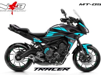 MT09 Tracer hellblau auf schwarzer Maschine