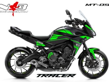 MT09 Tracer limegreen auf schwarzer Maschine