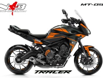 MT09 Tracer orange auf schwarzer Maschine