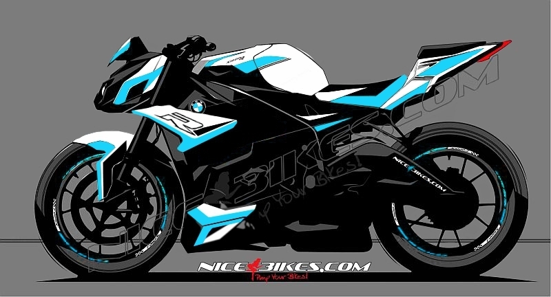 Motorrad Foliendesigns und Dekore - Dekorsatz S1000R EDITION hellblau auf weißer Maschine 2017- - 2017 BMW S1000R hellblau Dekorsatz S1000R EDITION hellblau auf weißer Maschine 2017-