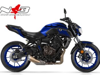 MT07 schwarz auf blauer Maschine 2018