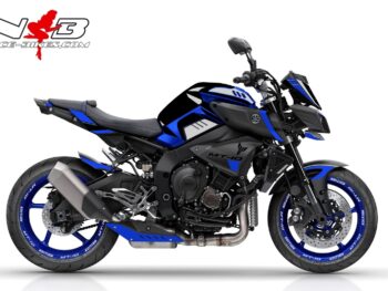 MT10 blau/Alu gebürstet auf schwarzer Maschine