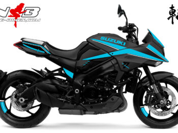 Katana hellblau auf schwarzer Maschine