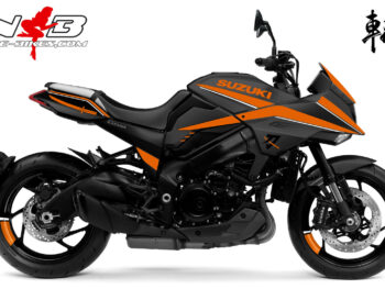 Katana orange auf schwarzer Maschine