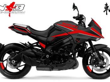 Katana rot auf schwarzer Maschine