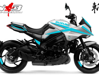 Katana hellblau auf silberner Maschine