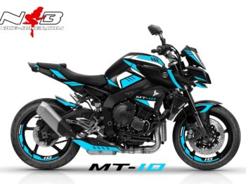 Motorrad Foliendesigns und Dekore - Shop - 2019 MT 10 Black hellblau MT10 hellblau auf schwarzer Maschine 2019