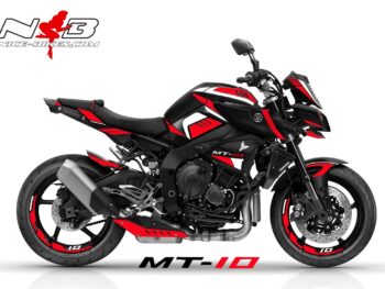 Motorrad Foliendesigns und Dekore - Shop - 2019 MT 10 Black rot MT10 rot auf schwarzer Maschine 2019