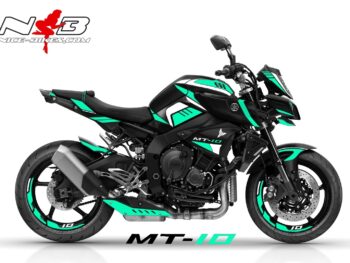 Motorrad Foliendesigns und Dekore - Shop - 2019 MT 10 Black tuerkis MT10 türkis auf schwarzer Maschine 2019