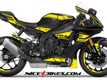 R1 Dekor gelb auf schwarzer Maschine 2019