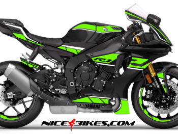 R1 Dekor limegreen/weiß auf schwarzer Maschine 2019