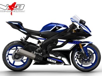 Motorrad Foliendesigns und Dekore - Shop - 2019 R6 Race Blu white R6 Race Foliendekor 2019 weiß auf blauer Maschine