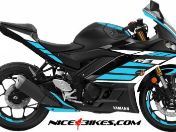 R3 Dekor hellblau auf schwarzer Maschine