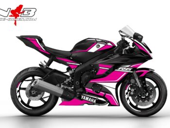 Motorrad Foliendesigns und Dekore - Shop - 2019 Yamaha R6 Black pink R6 Race Foliendekor 2019 pink auf schwarzer Maschine