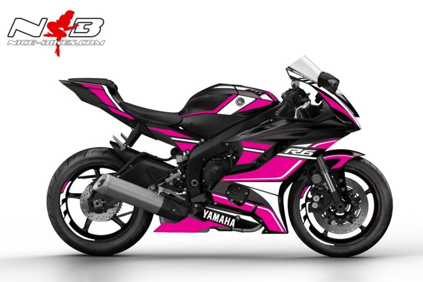 2004 Pink R6 R6 Race Foliendekor 2019 pink auf schwarzer Maschine - Motorrad Dekor ...
