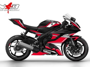 Motorrad Foliendesigns und Dekore - Shop - 2019 Yamaha R6 Black rot R6 Race Foliendekor 2019 rot auf schwarzer Maschine