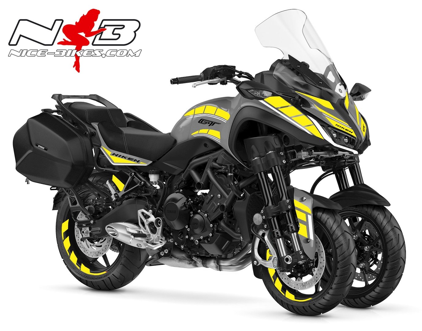 Motorrad Foliendesigns und Dekore - Niken GT grau Dekor gelb/NEON - 2019 Niken GT grau gelb Niken GT grau Dekor gelb/NEON