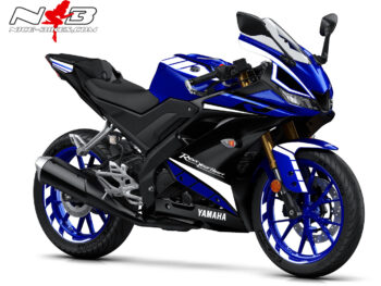 Foliendekor R125 2019-21 Race weiß auf blauer Maschine