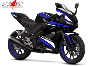 Foliendekor R125 2019-21 Race blau auf schwarzer Maschine