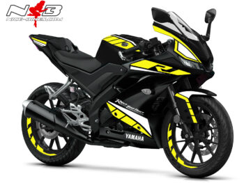 Foliendekor R125 2019-21 Race gelb auf schwarzer Maschine