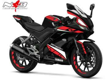 Foliendekor R125 2019-21 Race rot auf schwarzer Maschine