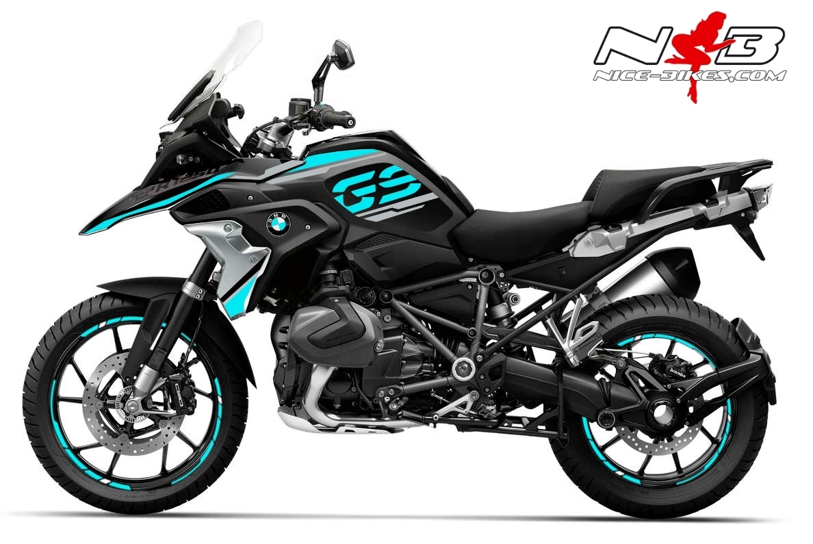 Motorrad Foliendesigns und Dekore - Foliendesign BMW R1250GS (Bj. 2021-23) Light Blue - B.1250GS.21.S.053 Light Blue Foliendesign BMW R1250GS (Bj. 2021-23) Light Blue
