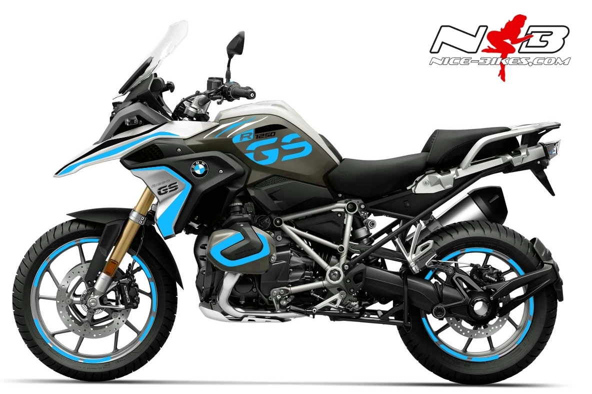 Motorrad Foliendesigns und Dekore - Foliendesign BMW R1250GS (Bj. 2021-23) Light Blue - B.1250GS.21.W.053 Light Blue Foliendesign BMW R1250GS (Bj. 2021-23) Light Blue