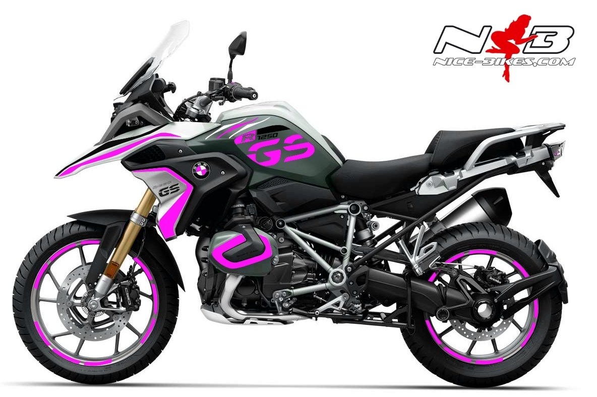 Motorrad Foliendesigns und Dekore - Foliendesign BMW R1250GS (Bj. 2021-23) Pretty Pink - B.1250GS.21.W.077 Pretty Pink Foliendesign BMW R1250GS (Bj. 2021-23) Pretty Pink