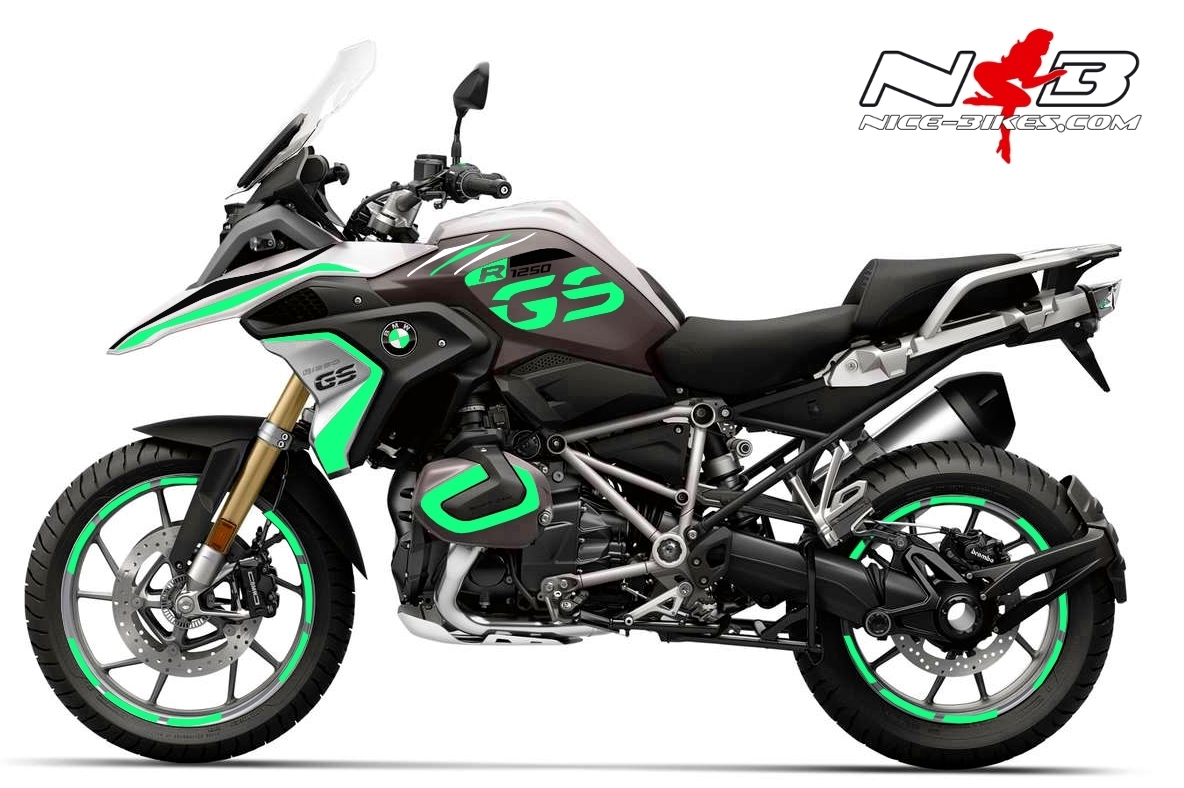 Motorrad Foliendesigns und Dekore - Foliendesign BMW R1250GS (Bj. 2021-23) Miami Blue - B.1250GS.21.W.501 Miami Blue Foliendesign BMW R1250GS (Bj. 2021-23) Miami Blue