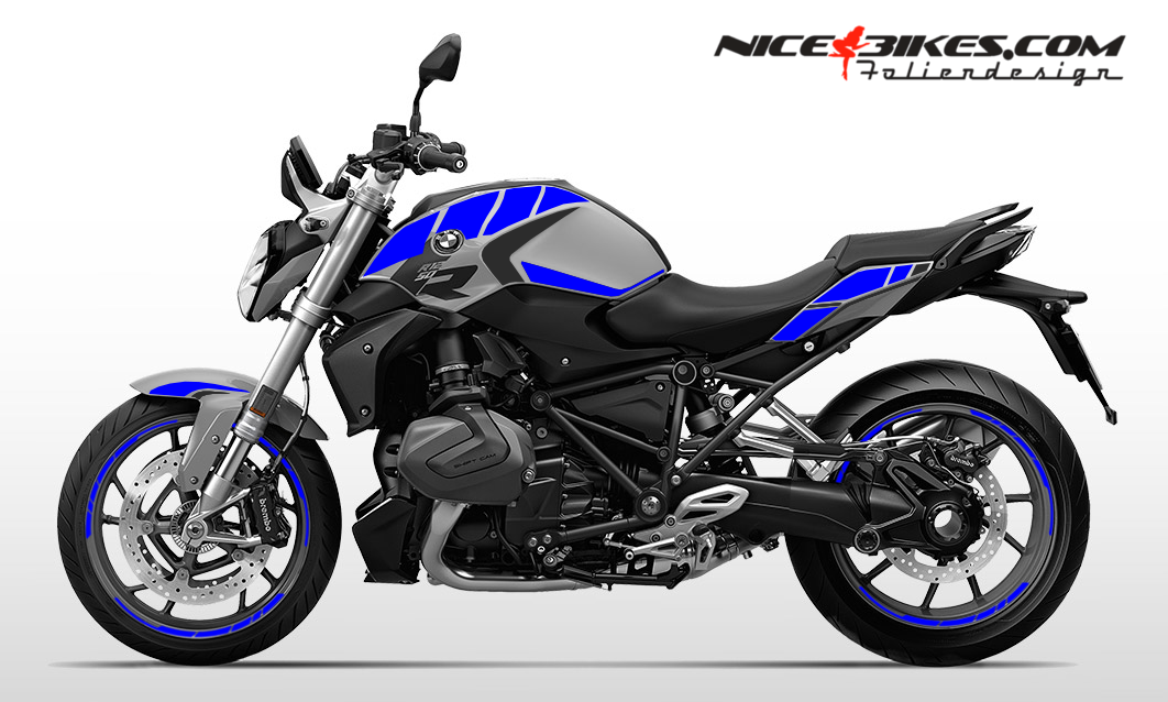Motorrad Foliendesigns und Dekore - Foliendesign BMW R1250R (Bj. 2023-25G) Racing Blue - B.1250R.23G.057 Racing Blue Foliendesign BMW R1250R (Bj. 2023-25G) Racing Blue