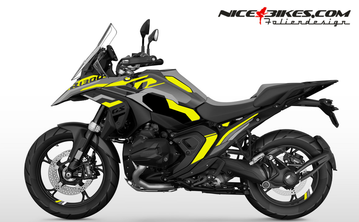 Motorrad Foliendesigns und Dekore - Foliendesign R1300GS 2026 Hornet Yellow - B.13GS.26.021 Hornet Yellow Foliendesign R1300GS 2026 Hornet Yellow