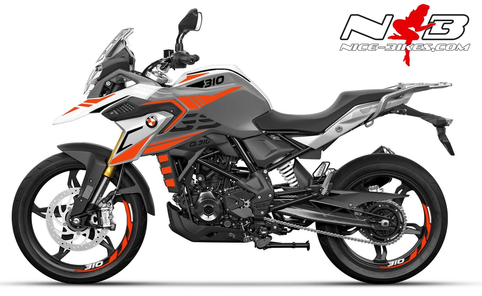 Motorrad Foliendesigns und Dekore - Foliendesign BMW G310GS Evil Orange - B.310GS.21.w.034 Evil Orange Foliendesign BMW G310GS Evil Orange