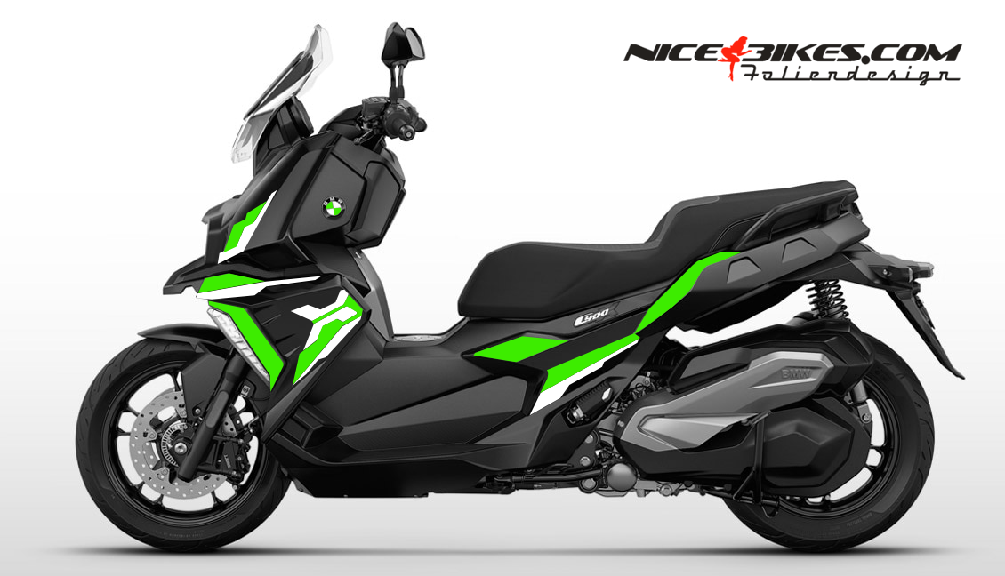 Motorrad Foliendesigns und Dekore - Foliendesign BMW C400X 2024 Limegreen - B.C4X.24S.064 Limegreen Foliendesign BMW C400X 2024 Limegreen