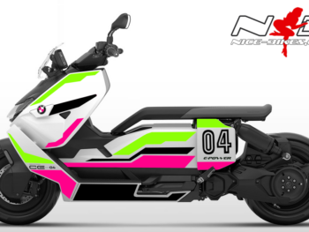 Motorrad Foliendesigns und Dekore - Shop - B.CE 04.222 Limegreen Pretty Pink Foliendesign BMW CE-04 Limegreen/ Pretty Pink
