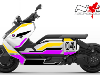 Motorrad Foliendesigns und Dekore - Shop - B.CE 04.777 Hornet Yellow Pretty Pink Foliendesign BMW CE-04 Hornet Yellow / Pretty Pink
